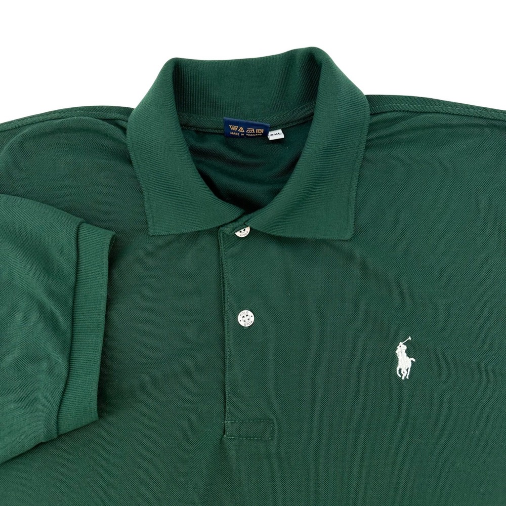 Polo Ralph Lauren Mens 3XL Green Short Sleeve Pique Polo Shirt White Pony
